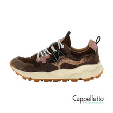 Carica l'immagine nel visualizzatore di Gallery, YAMANO 3 Sneaker Donna Nylon/Suede/Laminated Skin-Brown
