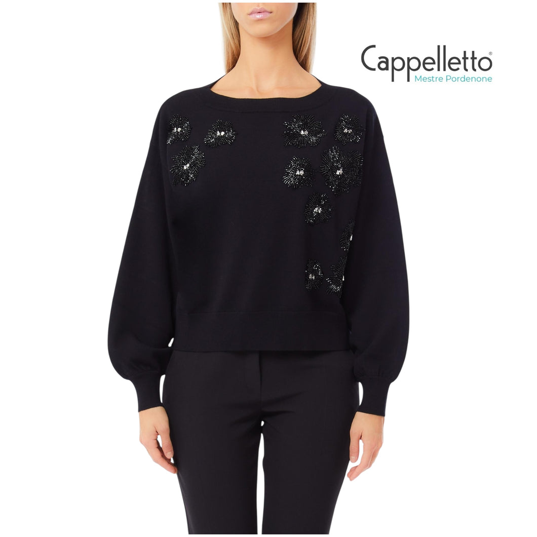 Maglia Chiusa Manica Lunga Nero/Beads CF5271