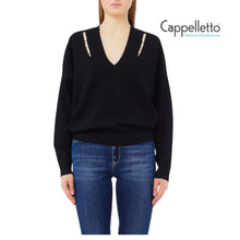 Carica l&#39;immagine nel visualizzatore di Gallery, Maglia Chiusa Manica Lunga Nera MF5037
