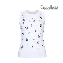 Carica l'immagine nel visualizzatore di Gallery, Top con Applicazioni Gioiello Bianco WA6490
