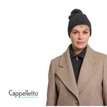 Carica l&#39;immagine nel visualizzatore di Gallery, MARTINA Berretto in Maglia con PomPon Grigio Scuro
