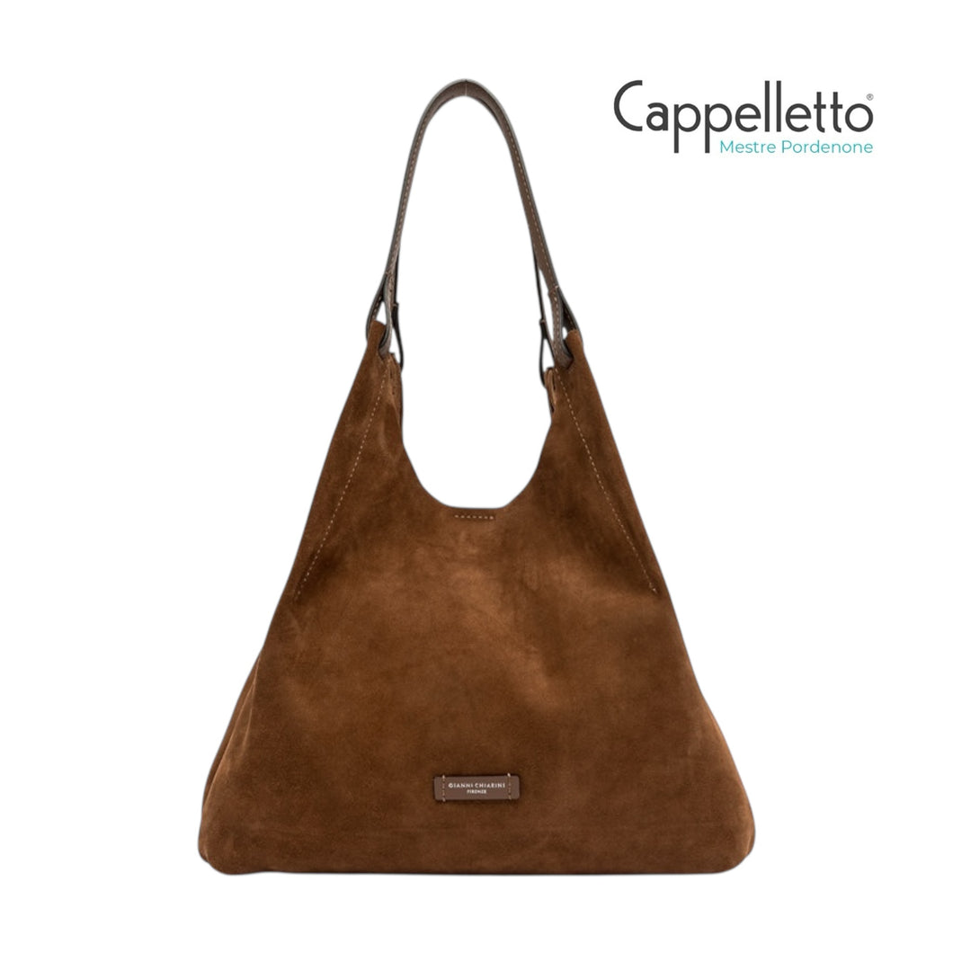 DUA Big Borsa in Pelle Scamosciata Cognac