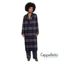 Carica l'immagine nel visualizzatore di Gallery, ADRIA Cappotto Reversibile DoppioPetto Check Dark Navy
