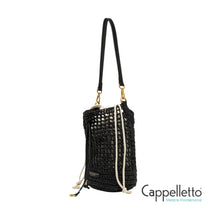 Carica l'immagine nel visualizzatore di Gallery, NEFELI Borsa a Secchiello in Paglia Nero
