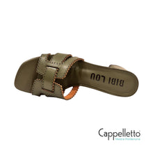 Carica l'immagine nel visualizzatore di Gallery, HOLLY Mules con Tacco in Pelle Verde Kaki
