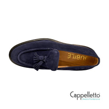 Carica l&#39;immagine nel visualizzatore di Gallery, Mocassino Donna con Nappine in Pelle Blu

