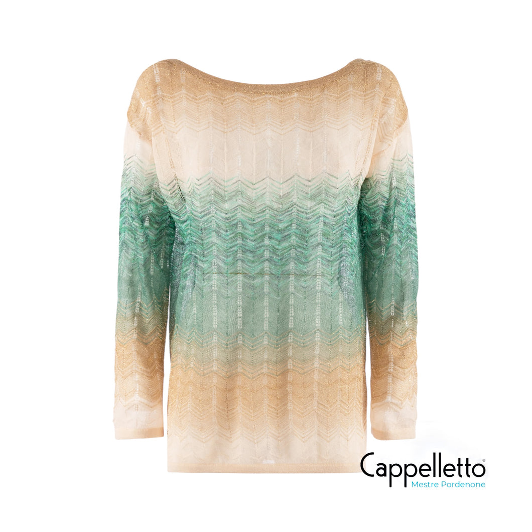 MASSIVE Maglia ZigZag Degradè Acqua