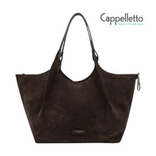 Carica l&#39;immagine nel visualizzatore di Gallery, DUA Big Borsa in Pelle Scamosciata Moka
