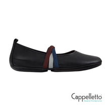 Carica l&#39;immagine nel visualizzatore di Gallery, TWINS Scarpe Ballerina in Pelle Nera Donna
