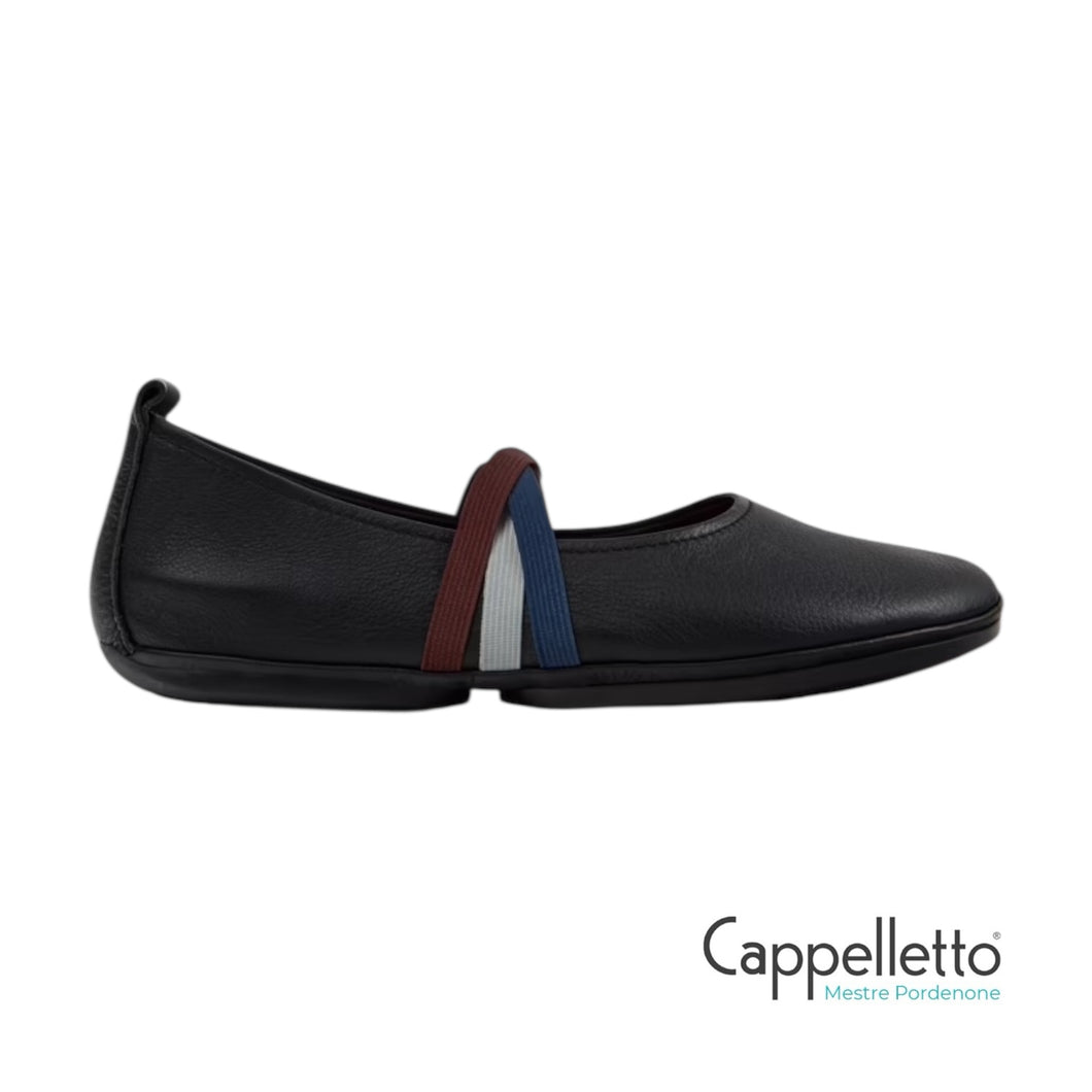 TWINS Scarpe Ballerina in Pelle Nera Donna