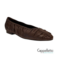 Carica l&#39;immagine nel visualizzatore di Gallery, Ballerina Arricciata in Pelle Testa di Moro
