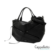 Carica l&#39;immagine nel visualizzatore di Gallery, SHANIA Borsa con Manici e Zip in Pelle Nera
