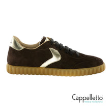 Carica l'immagine nel visualizzatore di Gallery, INES Sneaker Donna Suede Brown-Platinum
