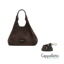 Carica l&#39;immagine nel visualizzatore di Gallery, DUA Borsa in Pelle Scamosciata Moka
