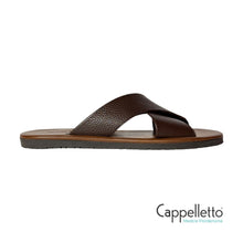 Carica l&#39;immagine nel visualizzatore di Gallery, Sandalo Uomo in Pelle Cioccolato M5609
