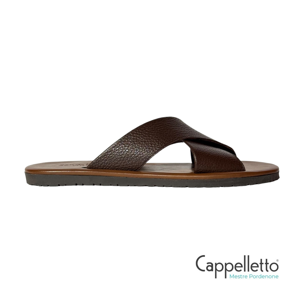 Sandalo Uomo in Pelle Cioccolato M5609