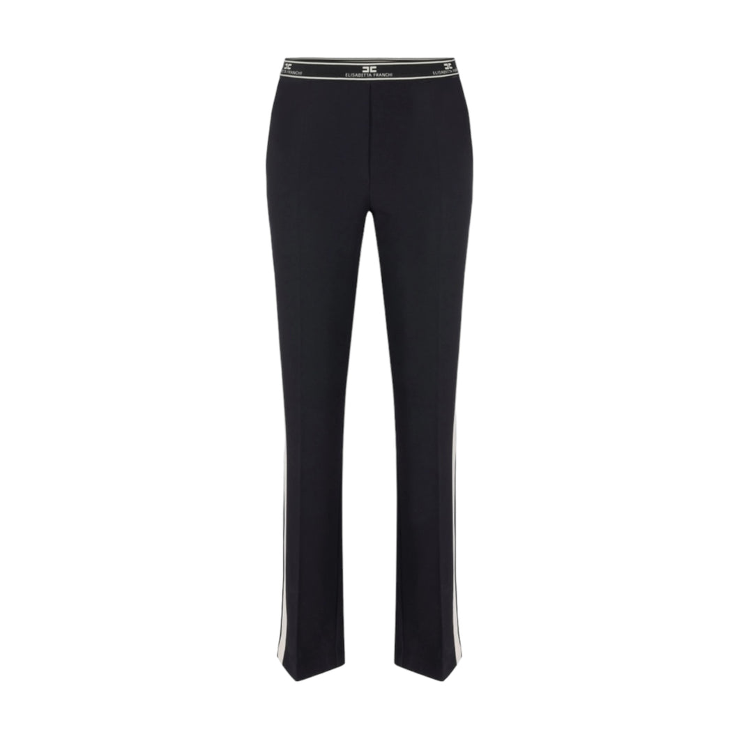 Pantalone dritto con banda laterale Nero PA 010