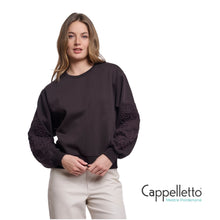 Carica l'immagine nel visualizzatore di Gallery, MANAR Maglia con Maniche Lavorate Caffè

