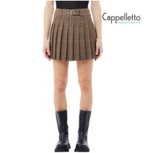 Carica l&#39;immagine nel visualizzatore di Gallery, Gonna Mini a Pieghe Cioccolato/Beige MF5156
