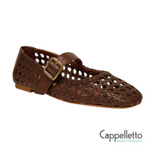 Carica l'immagine nel visualizzatore di Gallery, BALZA Ballerina in Pelle Intrecciata Mid Brown
