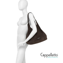 Carica l&#39;immagine nel visualizzatore di Gallery, DUA Big Borsa in Pelle Scamosciata Moka
