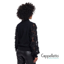 Carica l'immagine nel visualizzatore di Gallery, JANIQUE PullOver con Maniche Ricamate Nero
