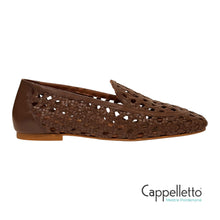 Carica l'immagine nel visualizzatore di Gallery, BAIX Mocassino Pelle Intrecciata Mid Brown
