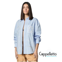 Carica l&#39;immagine nel visualizzatore di Gallery, FLORIDA Camicia Over con Ricami Azzurro
