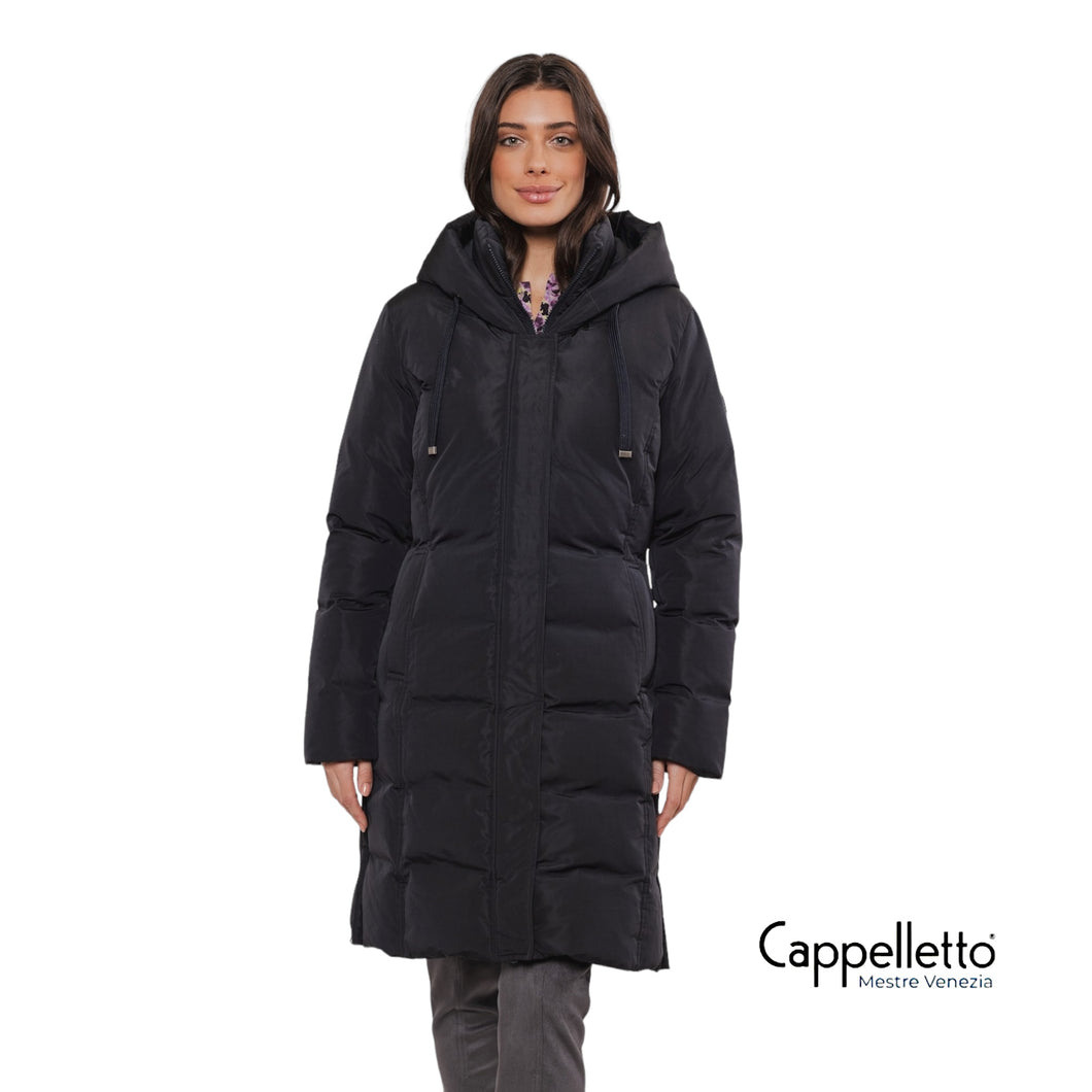 SOY Cappotto Midi Double Blu Scuro