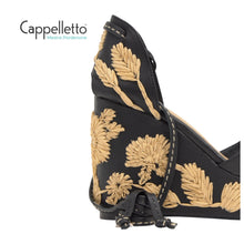 Carica l'immagine nel visualizzatore di Gallery, CARMELA 280 Espadrilla Pelle Nera e Ricami

