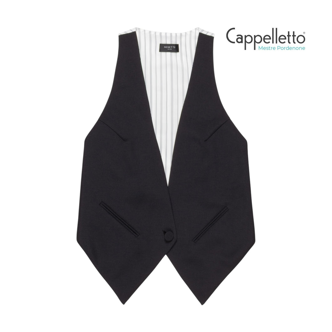 FIANDRE Gilet Monopetto - Nero