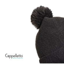 Carica l&#39;immagine nel visualizzatore di Gallery, MARTINA Berretto in Maglia con PomPon Grigio Scuro
