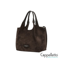 Carica l&#39;immagine nel visualizzatore di Gallery, DUA Borsa in Pelle Scamosciata Moka

