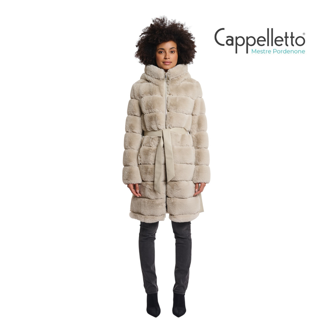 BRIDGET EcoPelliccia con Dettagli in EcoPelle Betulla