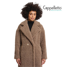 Carica l&#39;immagine nel visualizzatore di Gallery, ELICIA Cappotto Teddy Doppiopetto Toffee
