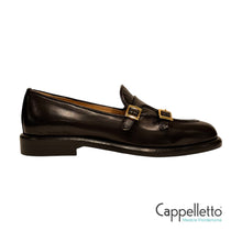 Carica l&#39;immagine nel visualizzatore di Gallery, Mocassino Donna con Doppia Fibbia Nera
