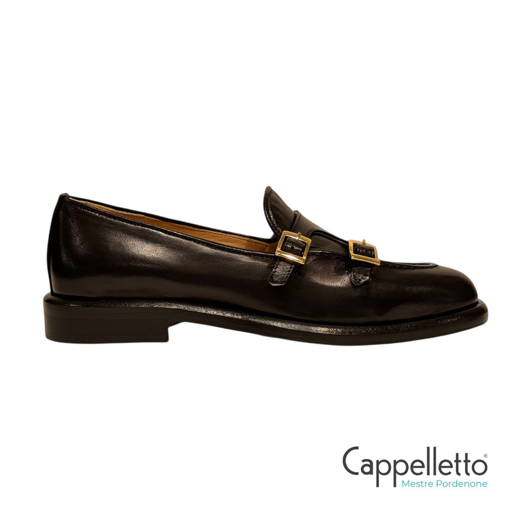 Mocassino Donna con Doppia Fibbia Nera
