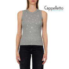 Carica l'immagine nel visualizzatore di Gallery, Top con Applicazioni Gioiello Grigio WA6490
