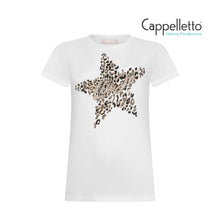 Carica l'immagine nel visualizzatore di Gallery, T-Shirt con Stampa e Strass Bianco/Stella WA6493
