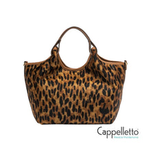 Carica l&#39;immagine nel visualizzatore di Gallery, DUA Borsa in Pelle e Cavallino Lince/Cuoio
