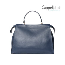 Carica l&#39;immagine nel visualizzatore di Gallery, ADELE L DO Borsa in Pelle Maiolica Blu/Gold
