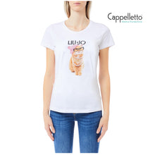 Carica l&#39;immagine nel visualizzatore di Gallery, T-Shirt Manica Corta Bianca Cat Fashion UF5265
