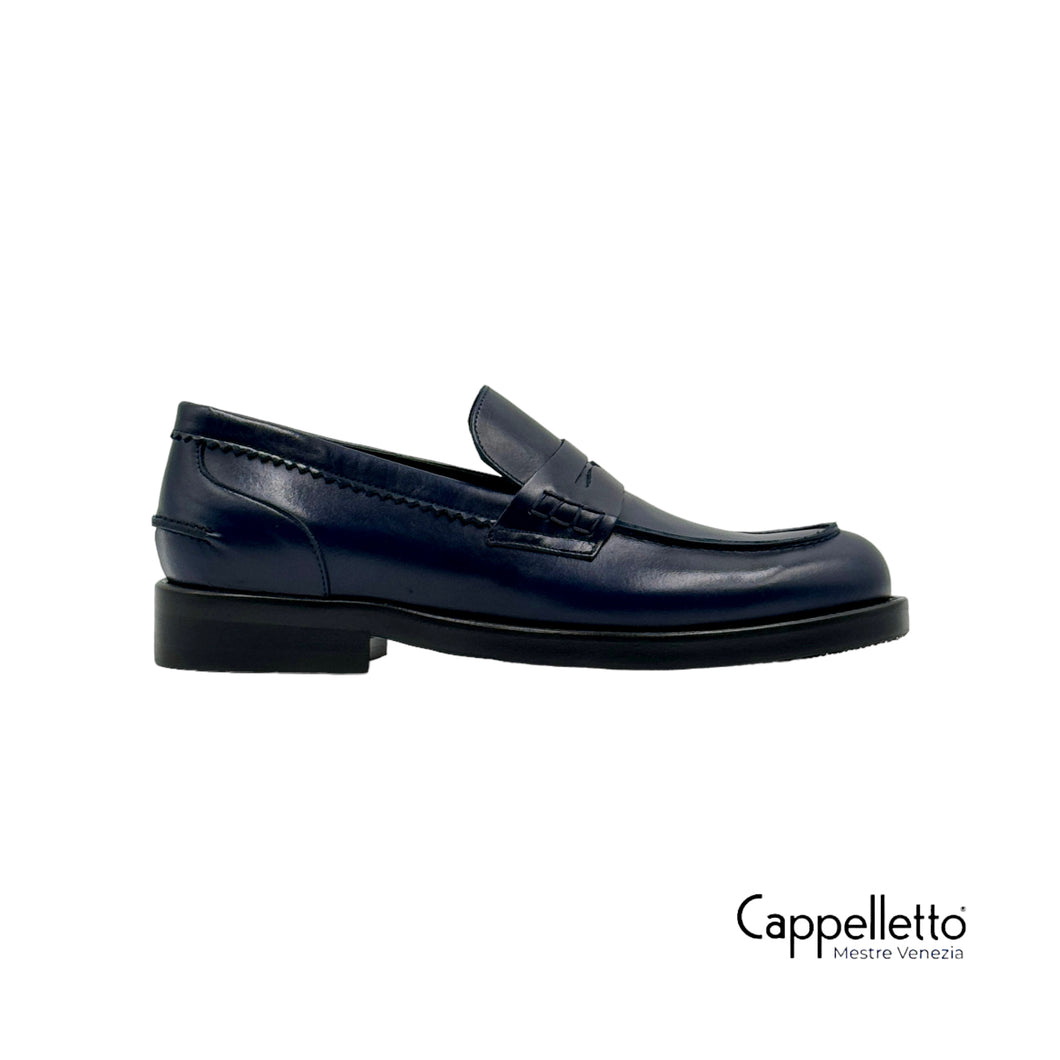 Mocassino Donna Vitello Blu 1261