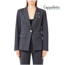 Carica l&#39;immagine nel visualizzatore di Gallery, Blazer Con Bottone Lavagna Scuro/Melange CF5343
