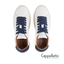 Carica l'immagine nel visualizzatore di Gallery, SOHO Uomo in Pelle Bianca con Dettagli Blu 3667

