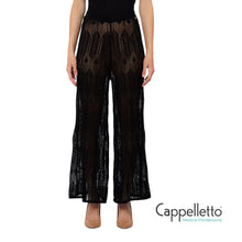 Carica l'immagine nel visualizzatore di Gallery, Pantaloni in Maglia Traforata Nero WA6334
