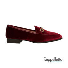 Carica l&#39;immagine nel visualizzatore di Gallery, DALCY Mocassino Donna in Velluto Bordeaux
