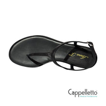 Carica l&#39;immagine nel visualizzatore di Gallery, Sandalo Infradito Flat Nappa Nera
