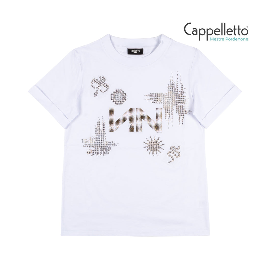 DARUTO T-Shirt Manica Corta Logo NN - Bianco