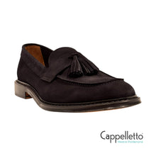 Carica l'immagine nel visualizzatore di Gallery, Mocassino Uomo con Nappine in Camoscio Navy PC2
